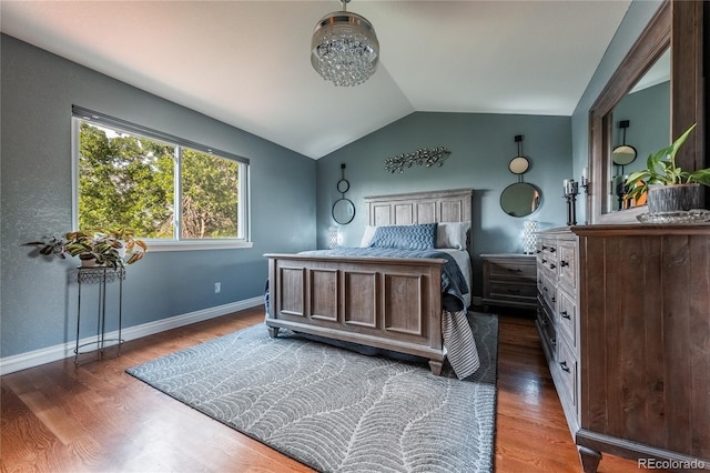 9758 Red Oakes Dr, Highlands Ranch, CO 80126 - bedroom with lofted ceiling and wood finished floors