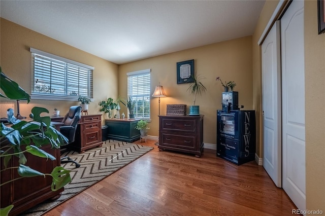 9758 Red Oakes Dr, Highlands Ranch, CO 80126 - office with wood finished floors and baseboards