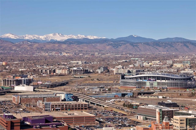 property's view of city with a mountain view