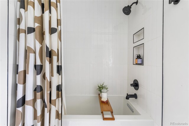 3103 W Bellewood Dr, Englewood, CO 80110 - bathroom featuring shower / tub combo with curtain