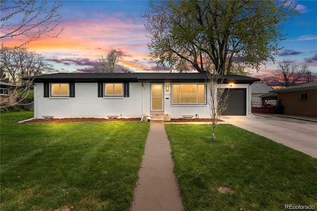 3103 W Bellewood Dr, Englewood, CO 80110 - single story home featuring driveway, crawl space, an attached garage, and a yard