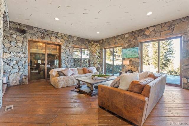 living room with wood-type flooring