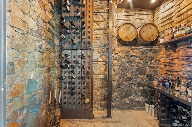 view of wine cellar