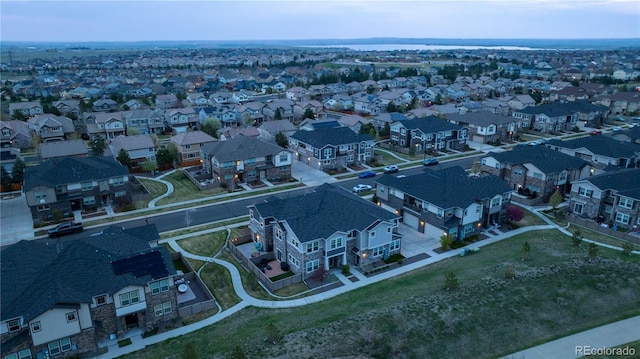bird's eye view with a residential view