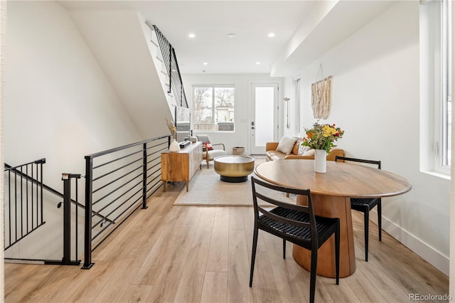 dining area featuring light hardwood / wood-style floors