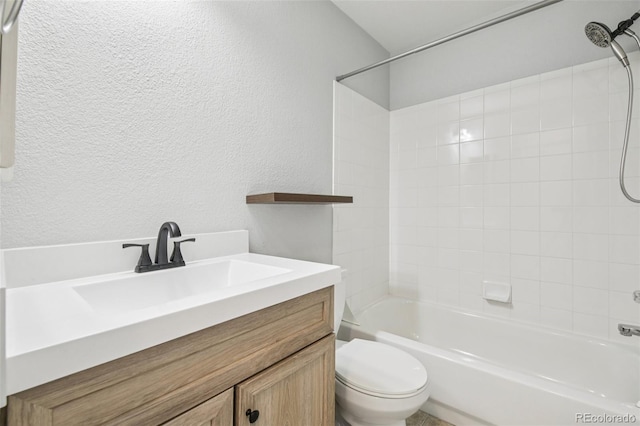 2125 E 103rd Ave, Thornton, CO 80229 - bathroom featuring vanity, shower / bath combination, and a textured wall
