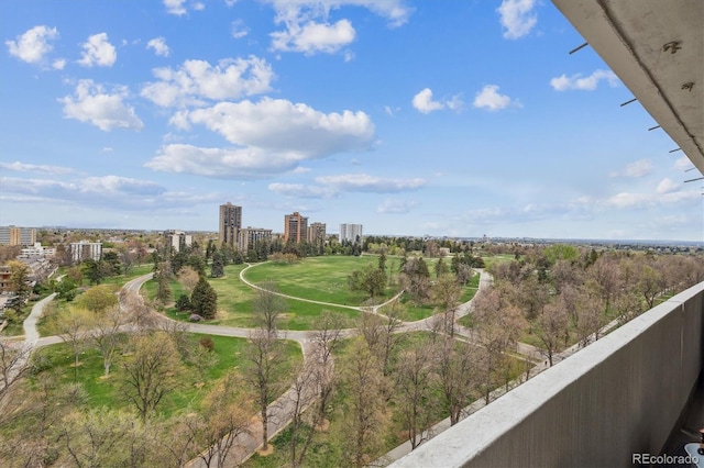 exterior space featuring a city view