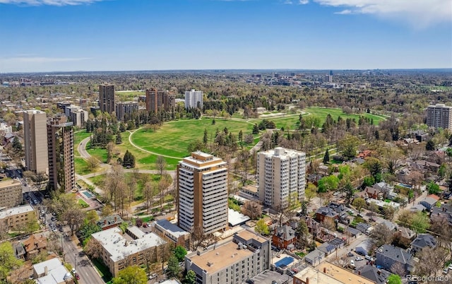bird's eye view featuring a city view