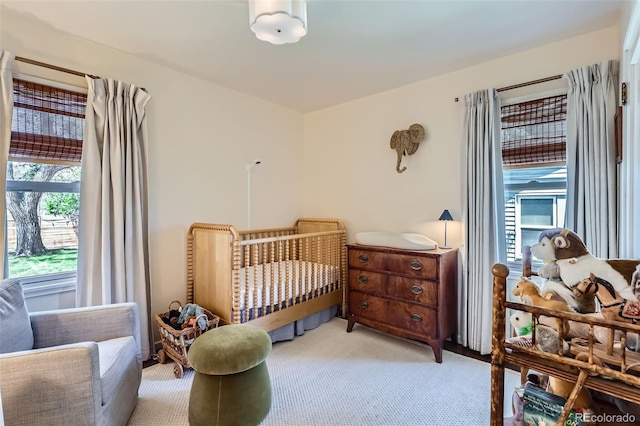 bedroom with carpet floors