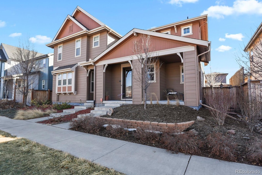view of front of house with covered porch