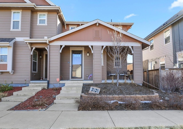 view of front of home with a porch