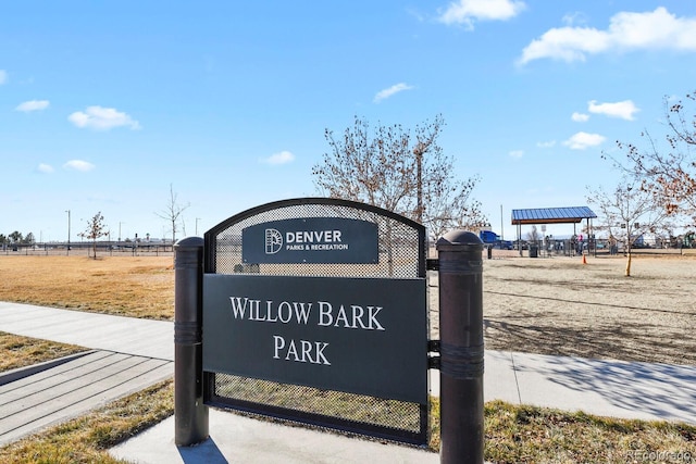 view of community sign