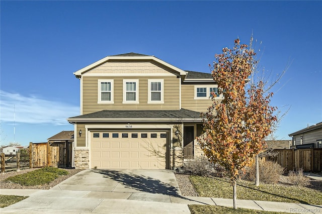 view of property with a garage