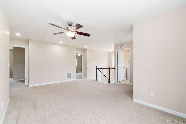 3565 E 141st Dr, Thornton, CO 80602 - unfurnished room with recessed lighting, light carpet, a ceiling fan, and baseboards