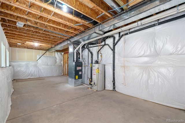3565 E 141st Dr, Thornton, CO 80602 - unfinished below grade area featuring gas water heater and heating unit