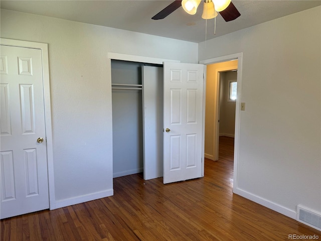 1906 Larkspur Dr, Fort Collins, CO 80521 - unfurnished bedroom featuring visible vents, baseboards, and wood finished floors
