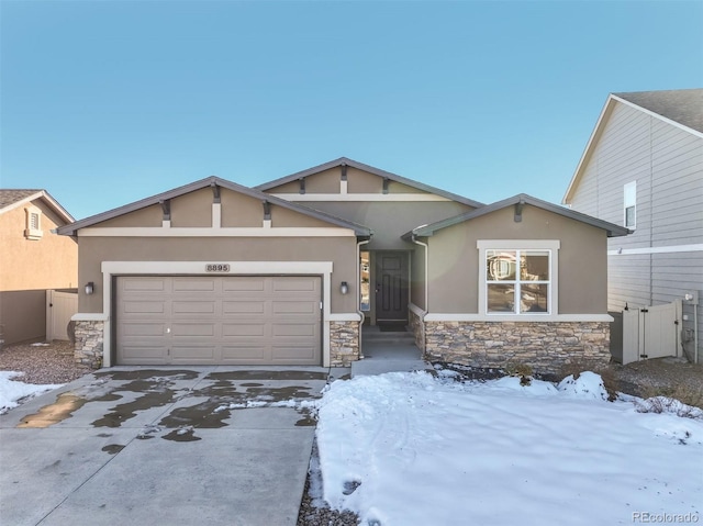 view of front of home with a garage