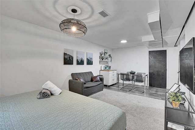 bedroom with visible vents