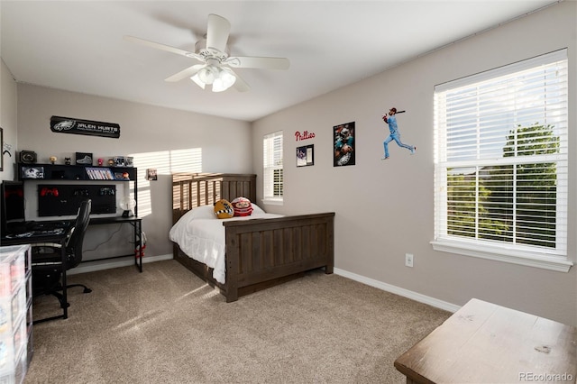 6236 S Millbrook Way, Aurora, CO 80016 - bedroom with carpet floors, a desk, and a ceiling fan