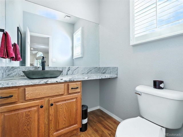 bathroom featuring vanity and wood finished floors