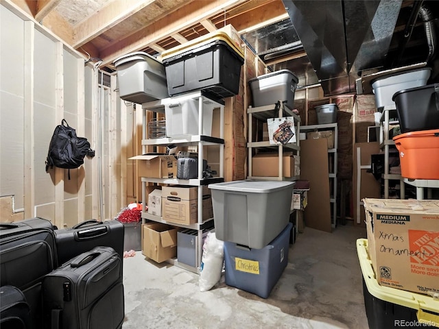 view of storage area