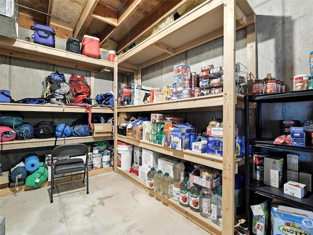 view of storage area