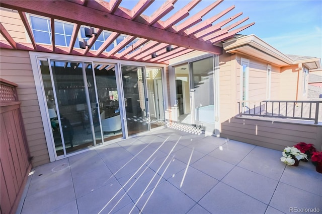 view of patio featuring a pergola