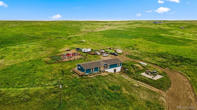 drone / aerial view with a rural view