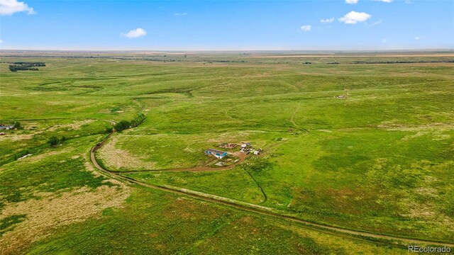 bird's eye view with a rural view