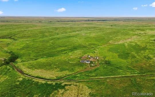 aerial view with a rural view