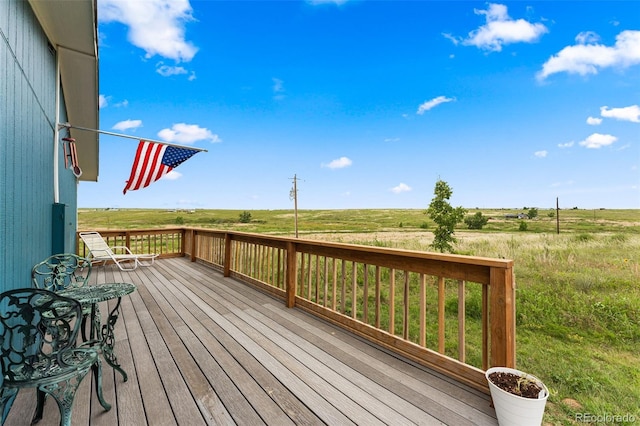 deck with a rural view