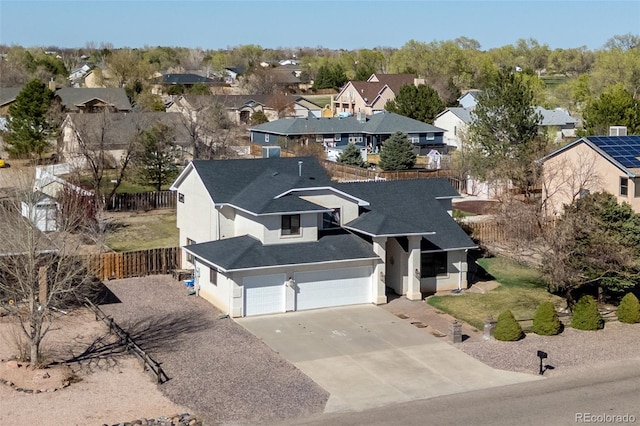 drone / aerial view with a residential view