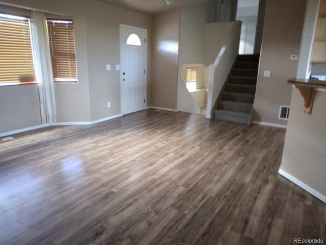 entryway featuring dark hardwood / wood-style floors