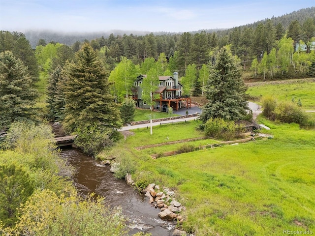 4230 S Meadow Brook Ln, Evergreen, CO 80439 - view from above of property featuring a heavily wooded area