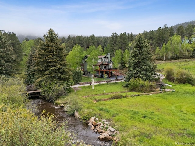 4230 S Meadow Brook Ln, Evergreen, CO 80439 - view of grassy yard with a forest view