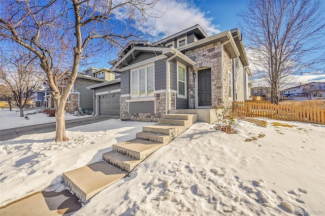 view of front of house with a garage