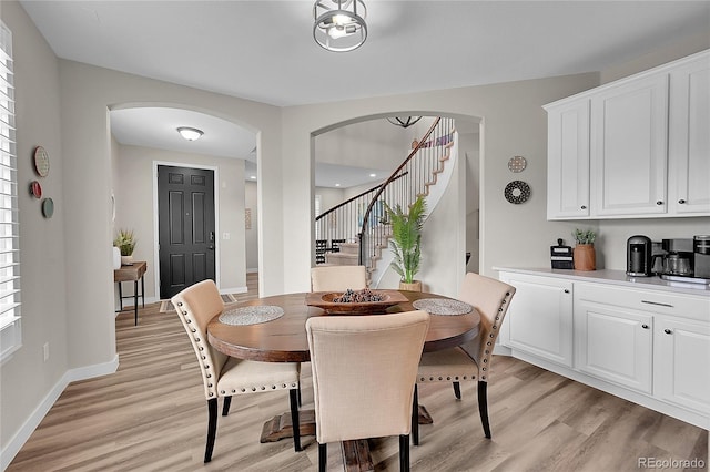 dining area featuring light hardwood / wood-style flooring