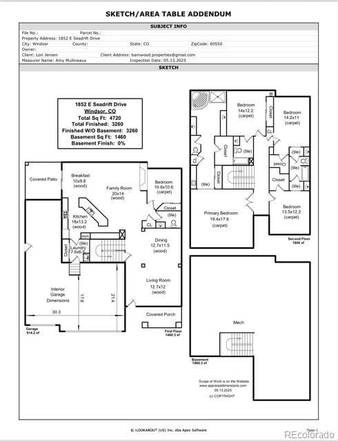 1852 E Sea Drift Dr, Windsor, CO 80550 - view of floor plan / room layout