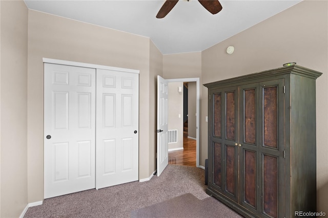 1852 E Sea Drift Dr, Windsor, CO 80550 - unfurnished bedroom with carpet floors, a closet, and a ceiling fan