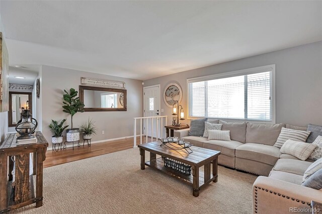 8262 Otis Ct, Arvada, CO 80003 - living area with light wood-type flooring and baseboards