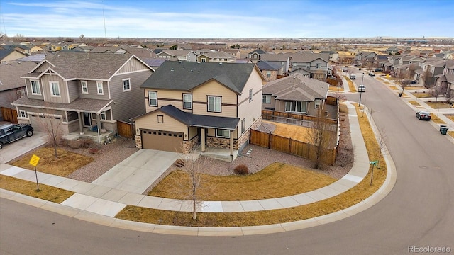 birds eye view of property featuring a residential view