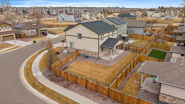 bird's eye view with a residential view