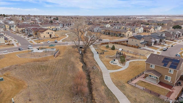 bird's eye view with a residential view