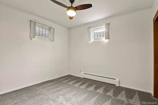 295 E Amherst Ave, Englewood, CO 80113 - unfurnished room with a baseboard radiator, dark carpet, and baseboards