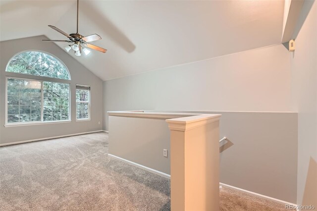 1121 W 112th Ave Unit C, Denver, CO 80234 - carpeted empty room featuring a ceiling fan and high vaulted ceiling