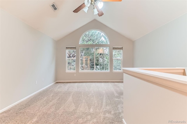 1121 W 112th Ave Unit C, Denver, CO 80234 - carpeted empty room featuring ceiling fan and lofted ceiling