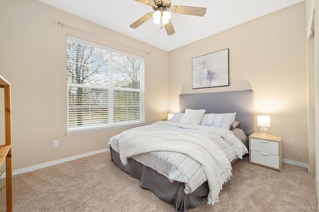 25811 E Archer Ave, Aurora, CO 80018 - bedroom featuring baseboards, light colored carpet, and ceiling fan