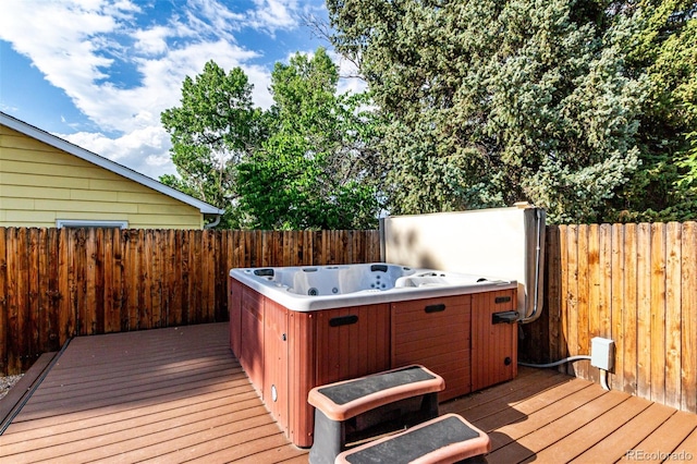 1060 S Eaton St, Lakewood, CO 80226 - wooden deck with a hot tub