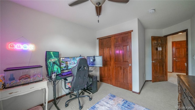 9832 N Crystal Lake Dr, Littleton, CO 80125 - carpeted office with a ceiling fan and baseboards