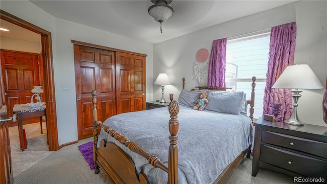 9832 N Crystal Lake Dr, Littleton, CO 80125 - carpeted bedroom featuring a closet and ceiling fan